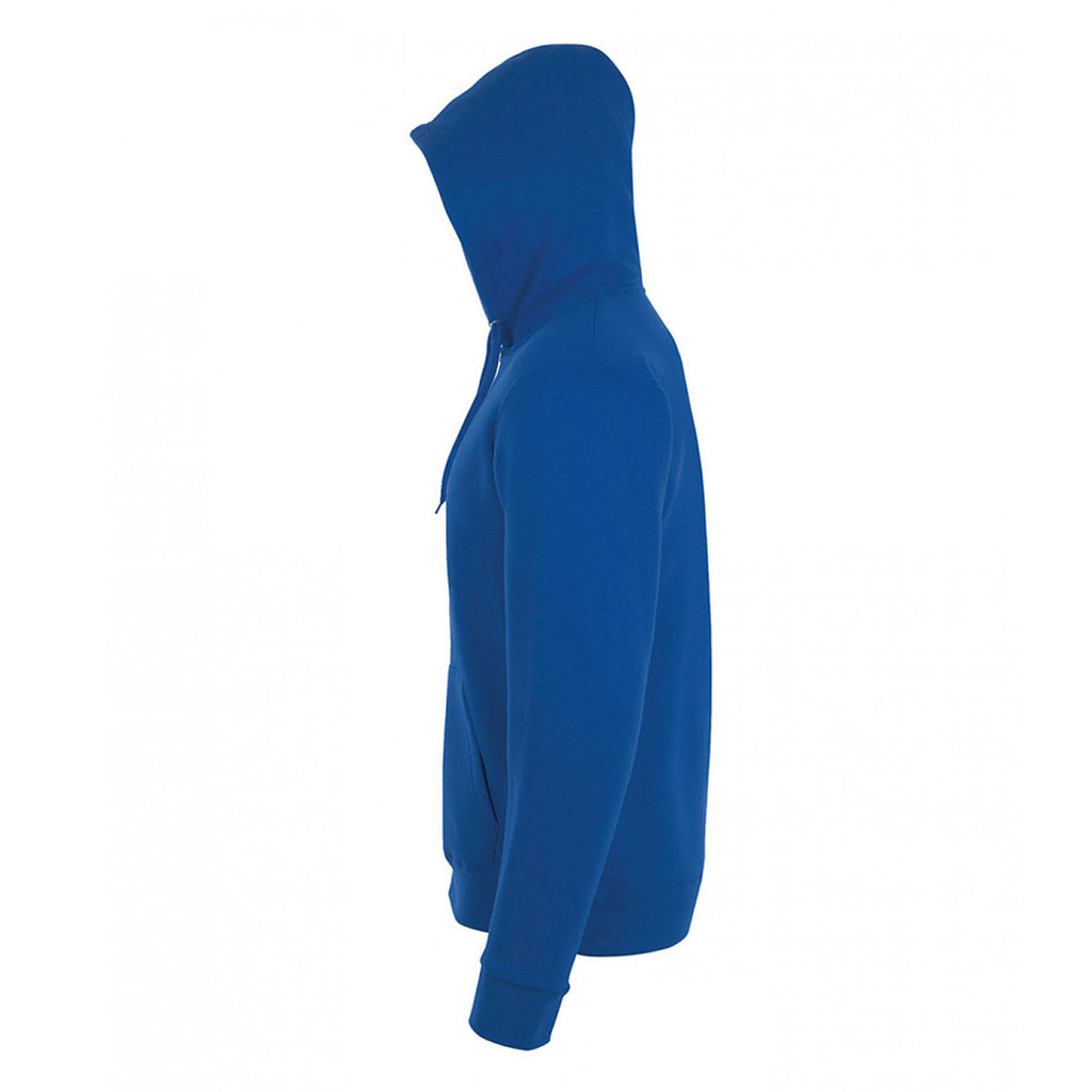SOL'S Men's Royal Blue Stone Zip Hooded Sweatshirt