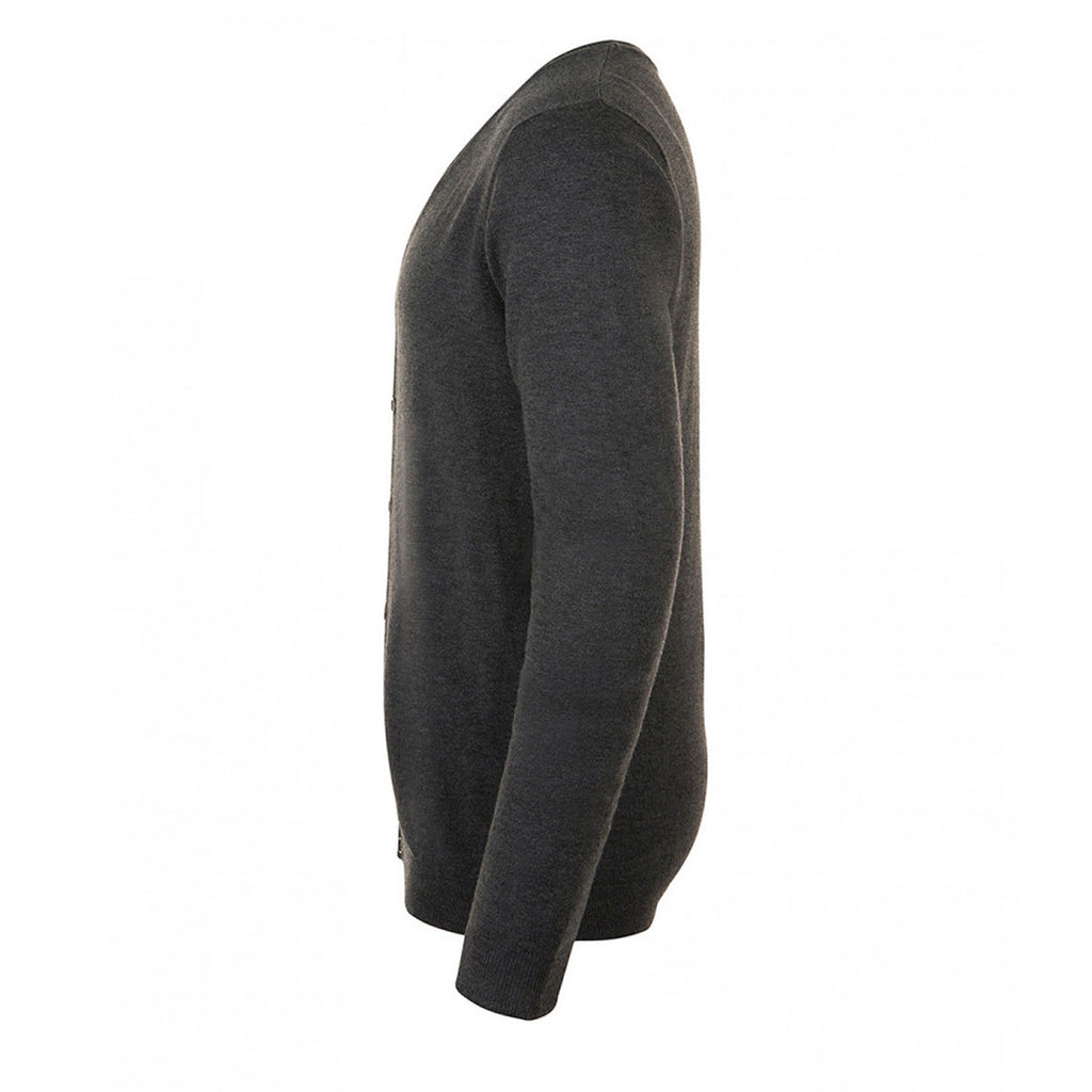 SOL'S Men's Charcoal Marl Griffith V Neck Cardigan