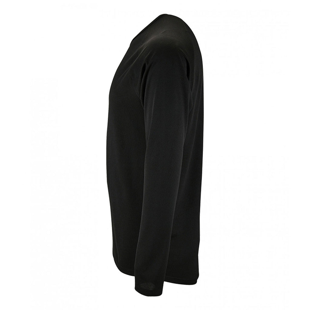 SOL'S Men's Black Sporty Long Sleeve Performance T-Shirt