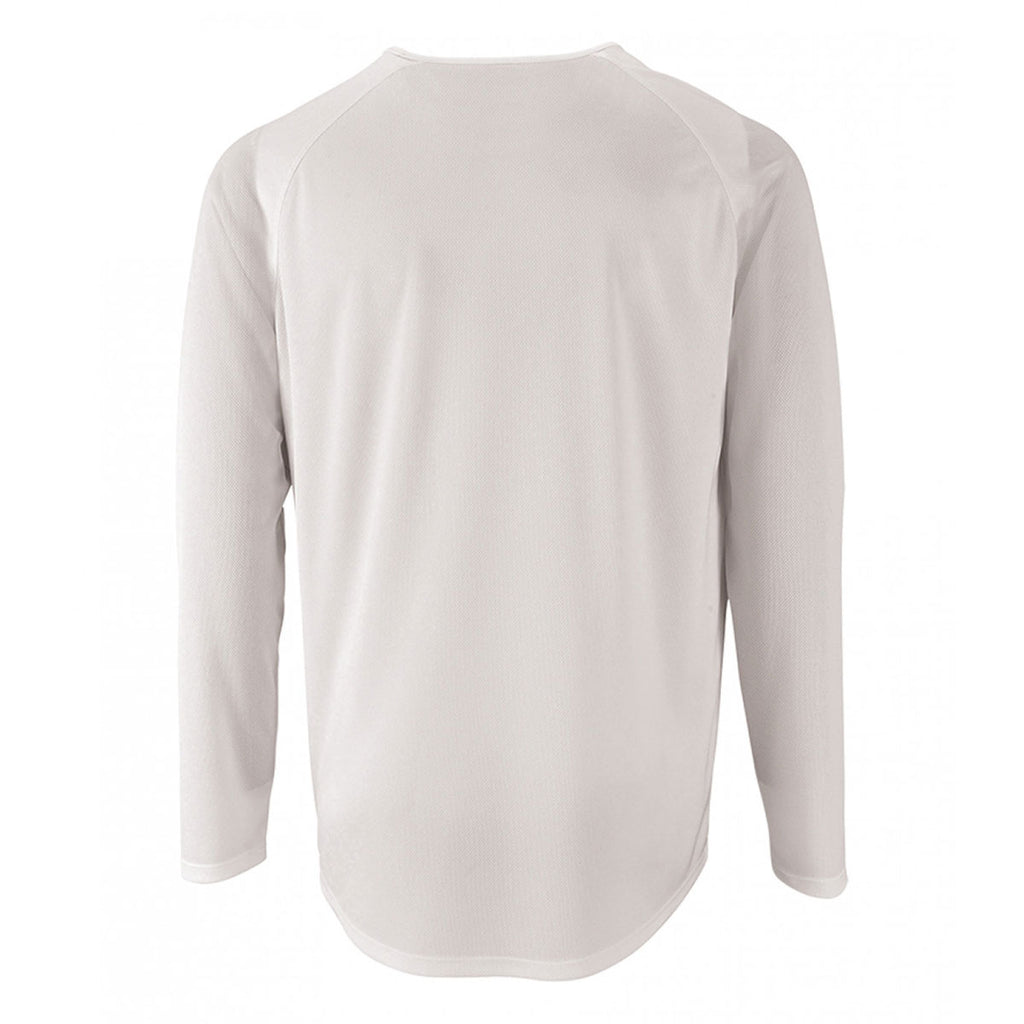 SOL'S Men's White Sporty Long Sleeve Performance T-Shirt