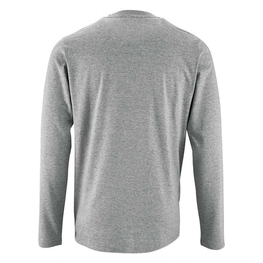 SOL'S Men's Grey Marl Imperial Long Sleeve T-Shirt
