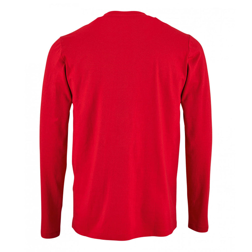 SOL'S Men's Red Imperial Long Sleeve T-Shirt