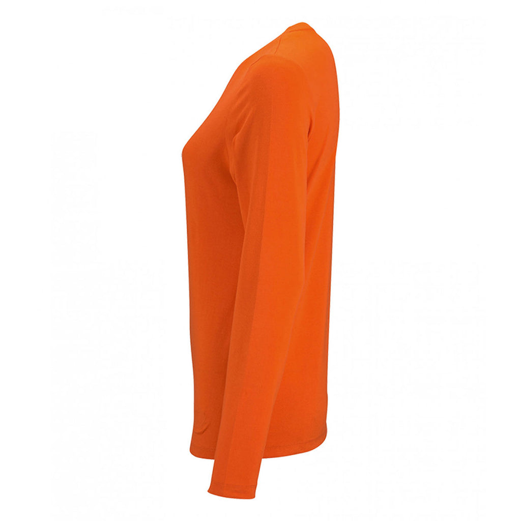 SOL'S Women's Orange Imperial Long Sleeve T-Shirt