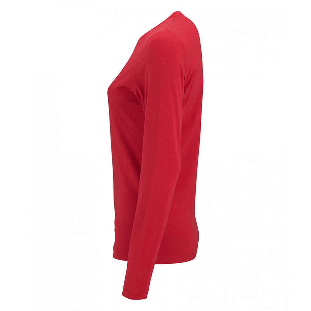 SOL'S Women's Red Imperial Long Sleeve T-Shirt