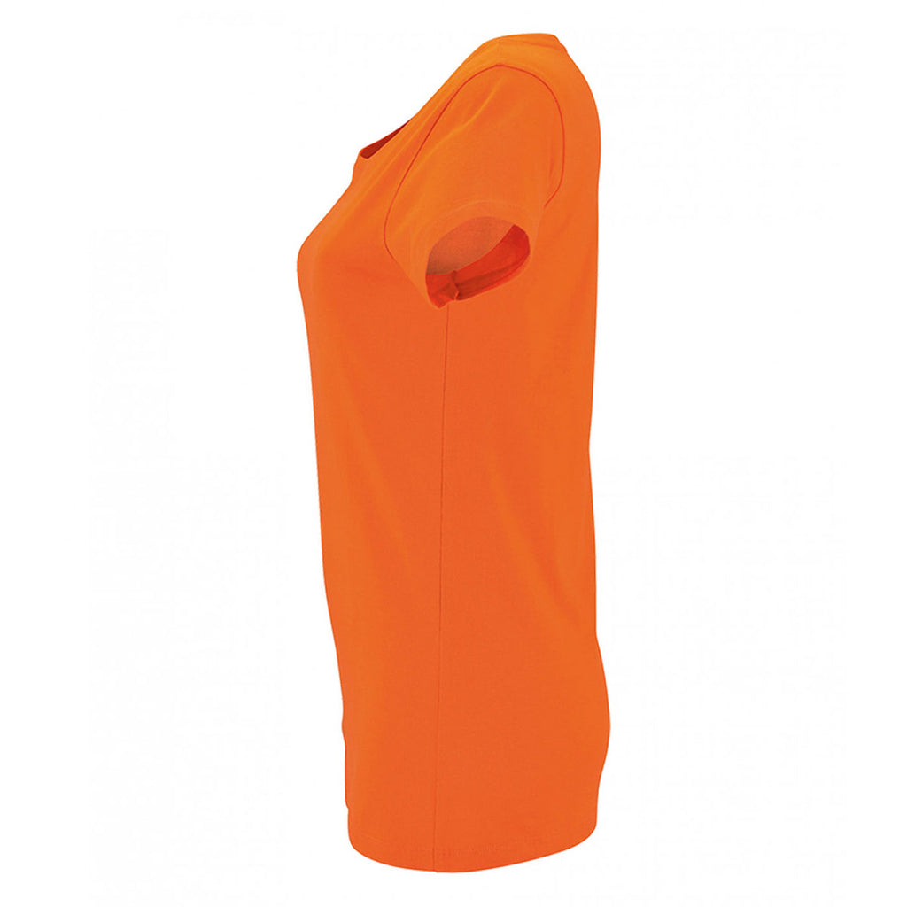 SOL'S Women's Orange Milo Organic T-Shirt