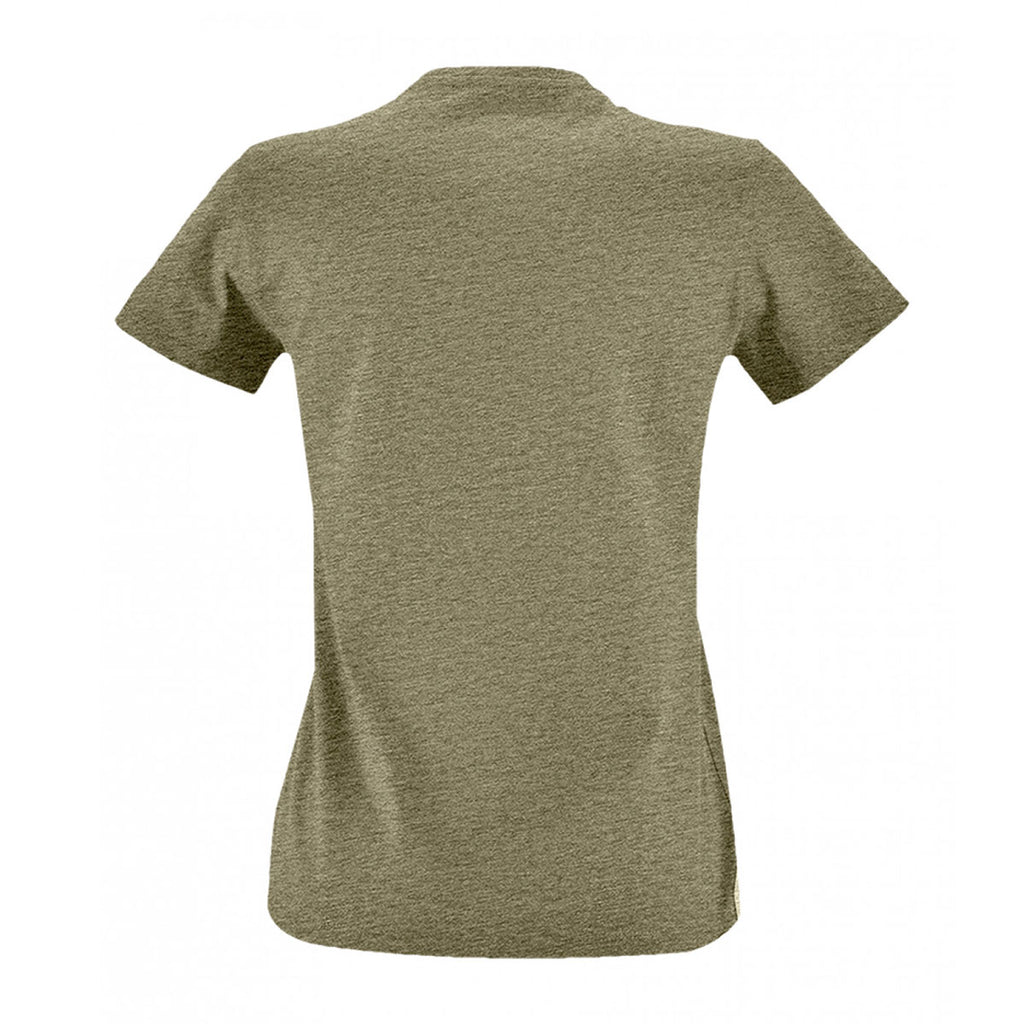 SOL'S Women's Heather Khaki Imperial Fit T-Shirt