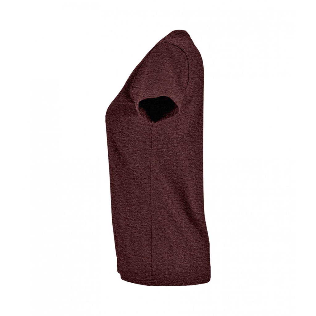 SOL'S Women's Heather Oxblood Imperial Fit T-Shirt