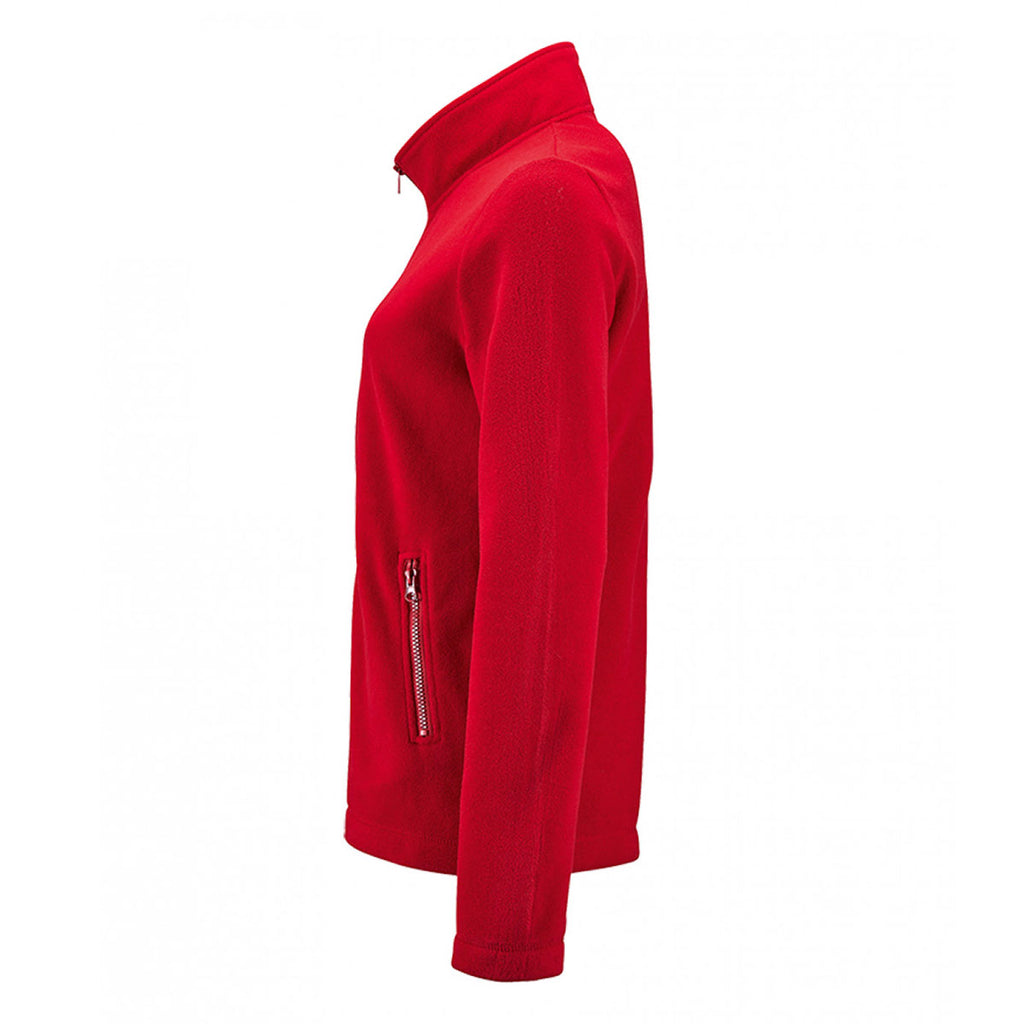 SOL'S Women's Red Norman Fleece Jacket