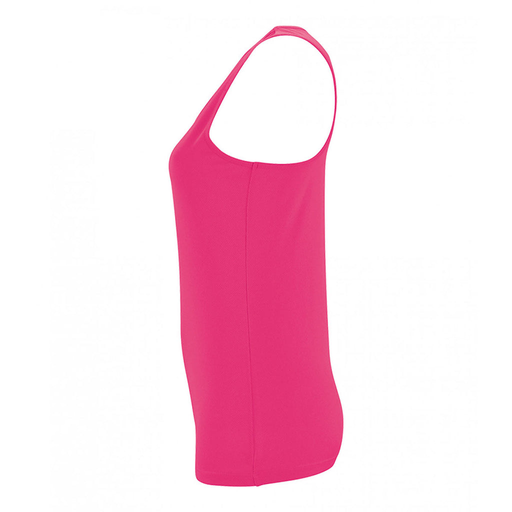 SOL'S Women's Neon Pink Sporty Performance Tank Top