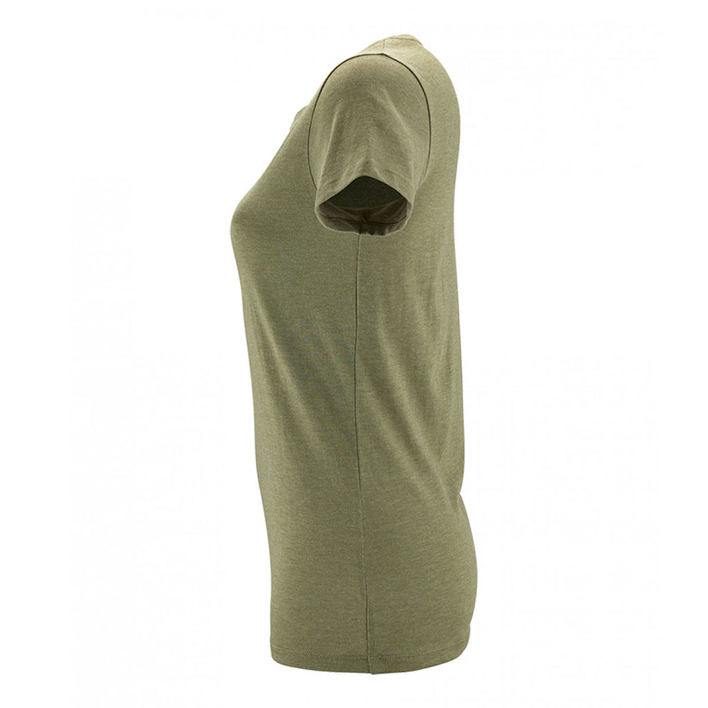 SOL'S Women's Heather Khaki Regent Fit T-Shirt
