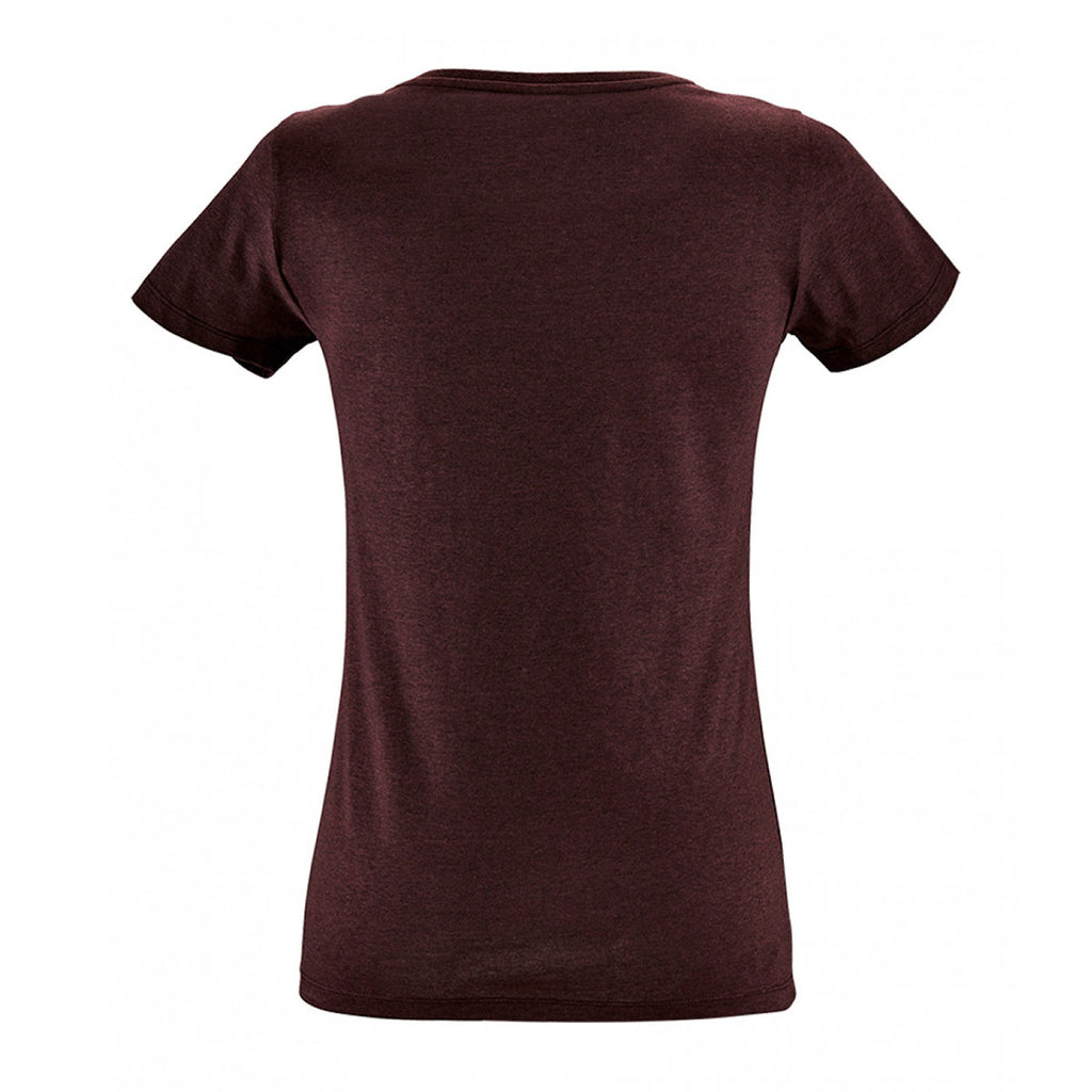 SOL'S Women's Heather Oxblood Regent Fit T-Shirt