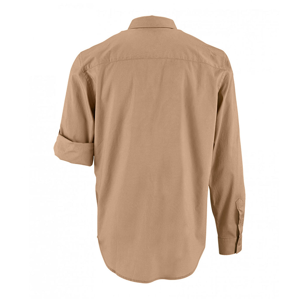 SOL'S Men's Chestnut Burma Roll Sleeve Poplin Shirt