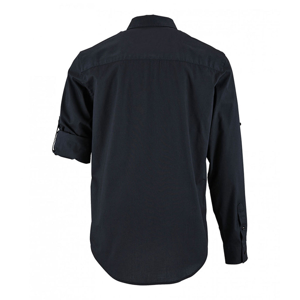 SOL'S Men's Dark Blue Burma Roll Sleeve Poplin Shirt