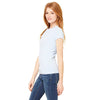 Bella + Canvas Women's Baby Blue Stretch Rib Short-Sleeve T-Shirt