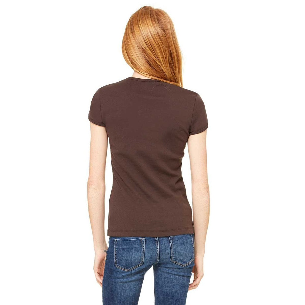 Bella + Canvas Women's Chocolate Stretch Rib Short-Sleeve T-Shirt