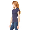 Bella + Canvas Women's Navy Stretch Rib Short-Sleeve T-Shirt