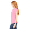 Bella + Canvas Women's Pink Stretch Rib Short-Sleeve T-Shirt