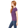 Bella + Canvas Women's Purple Stretch Rib Short-Sleeve T-Shirt