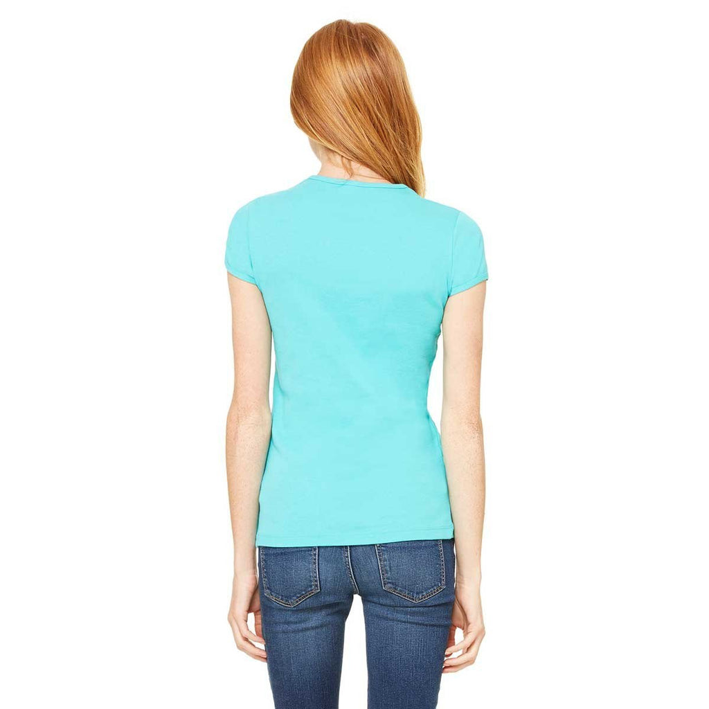 Bella + Canvas Women's Teal Stretch Rib Short-Sleeve T-Shirt