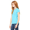 Bella + Canvas Women's Turquoise Stretch Rib Short-Sleeve T-Shirt