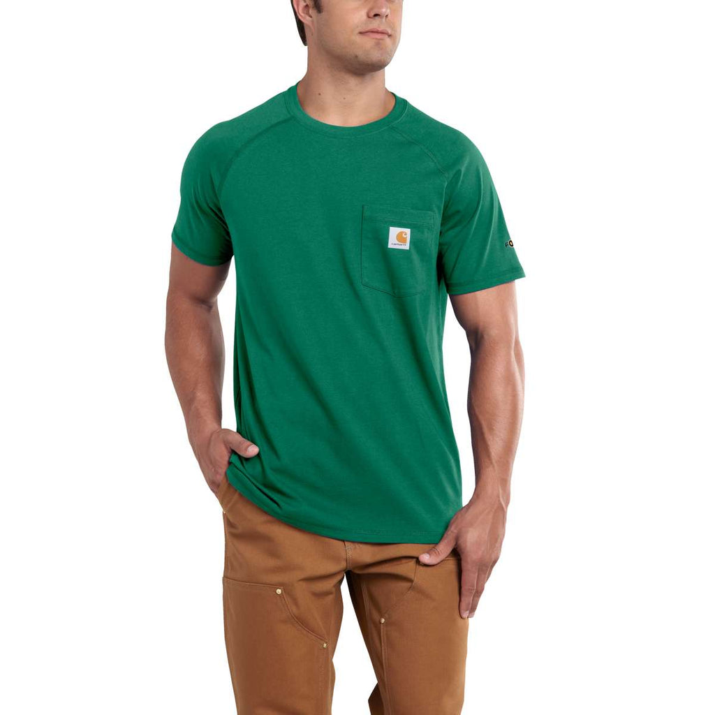 Carhartt Men's Tall Botanical Green Force Cotton Short Sleeve T-Shirt