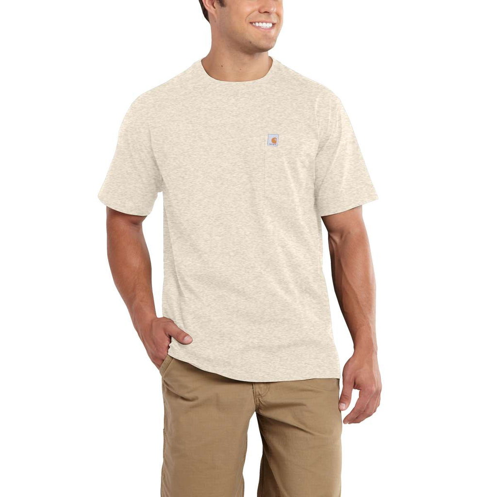 Carhartt Men's Oatmeal Heather Maddock Pocket Short Sleeve T-Shirt