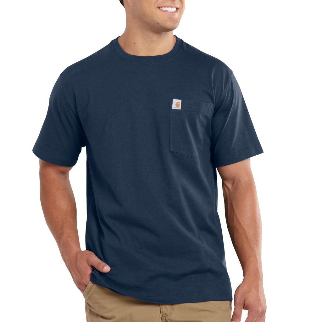 Carhartt Men's Navy Maddock Pocket Short Sleeve T-Shirt