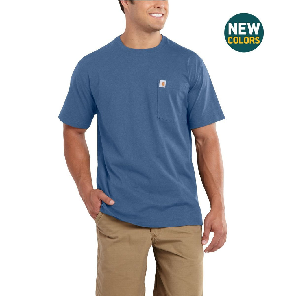 Carhartt Men's Tidal Blue Heather Maddock Pocket Short Sleeve T-Shirt