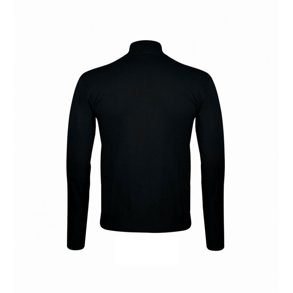 SOL'S Men's Black Gordon Full Zip Cotton Acrylic Cardigan