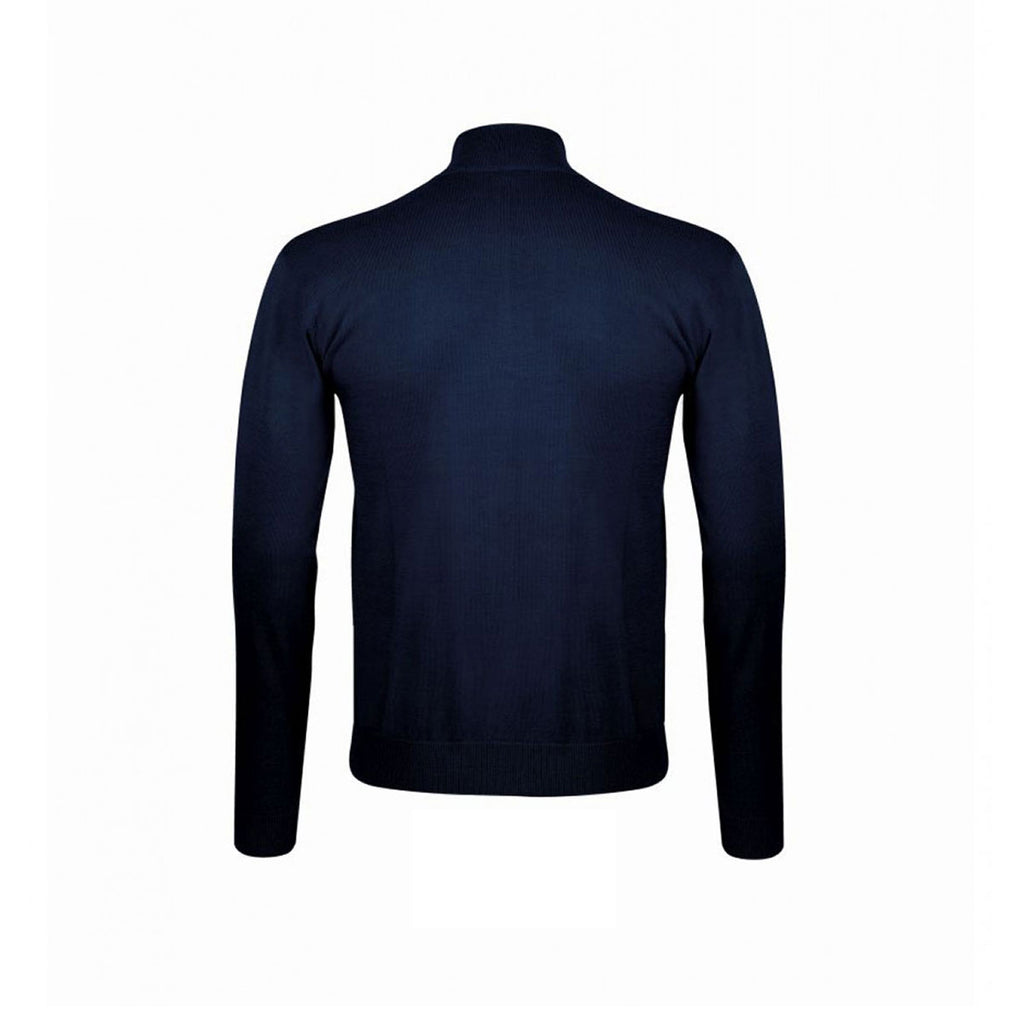 SOL'S Men's Navy Gordon Full Zip Cotton Acrylic Cardigan