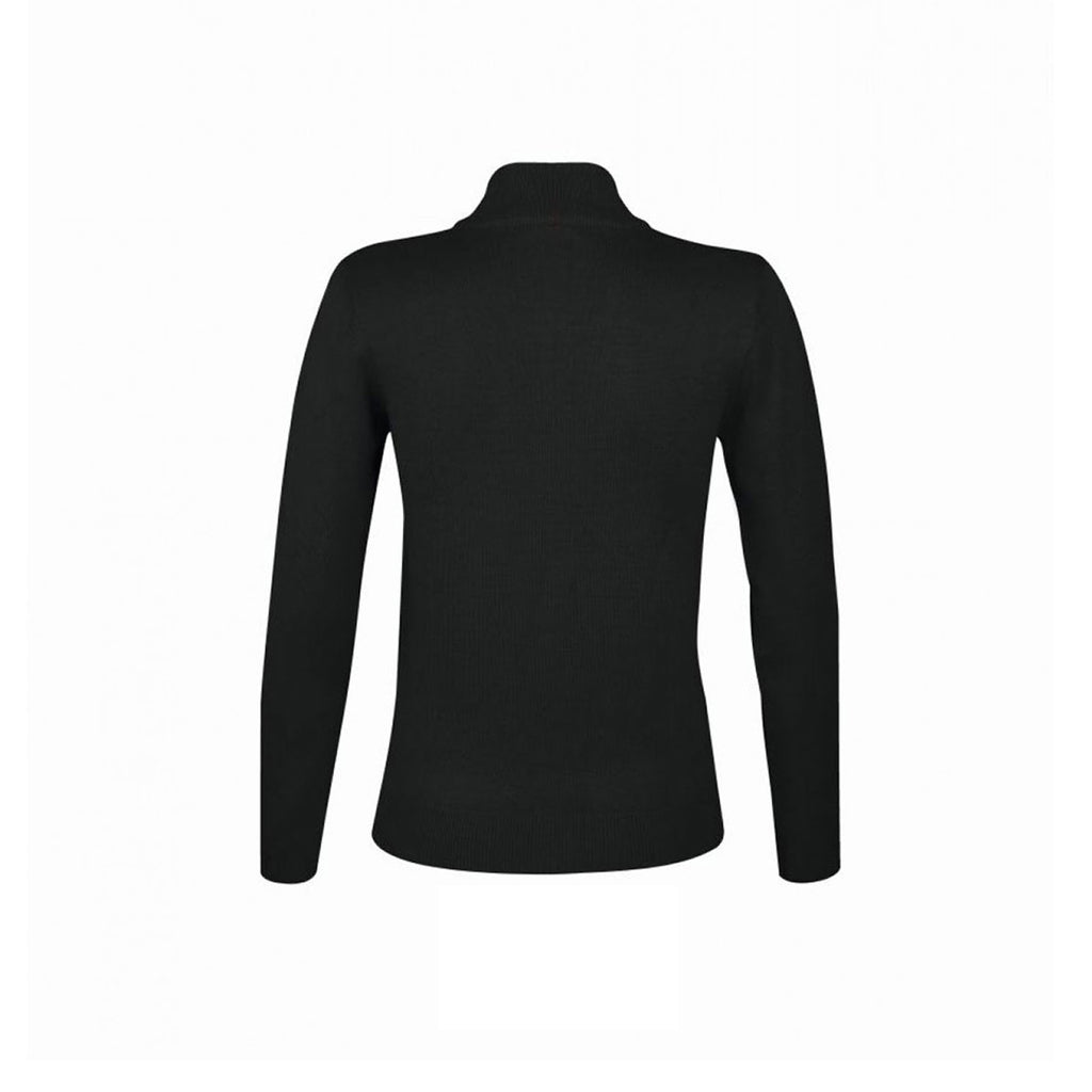 SOL'S Women's Black Gordon Full Zip Cotton Acrylic Cardigan