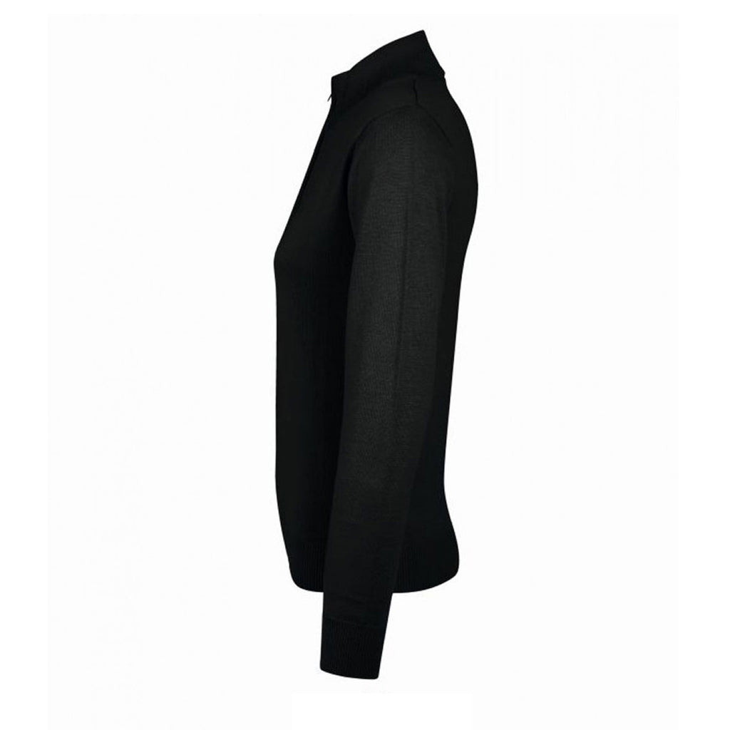 SOL'S Women's Black Gordon Full Zip Cotton Acrylic Cardigan