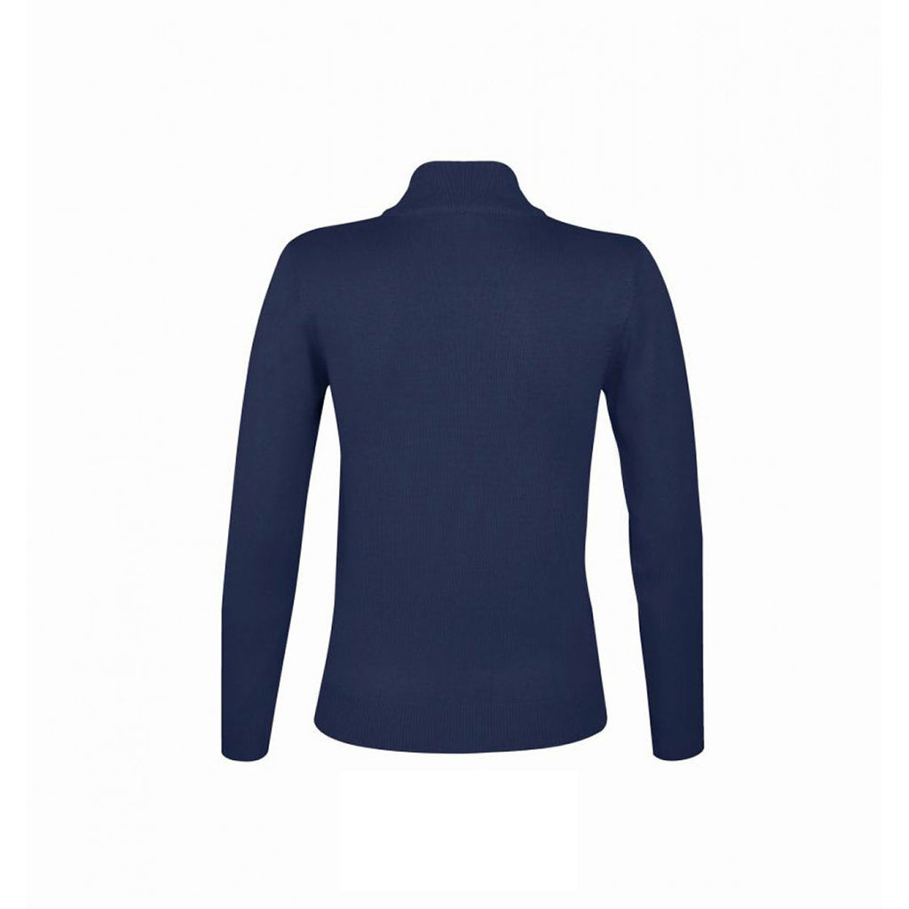 SOL'S Women's Navy Gordon Full Zip Cotton Acrylic Cardigan