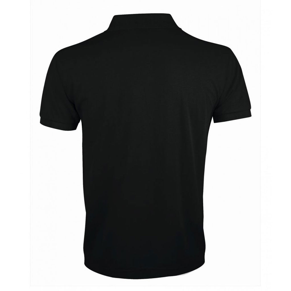 SOL'S Men's Black Prime Poly/Cotton Pique Polo Shirt
