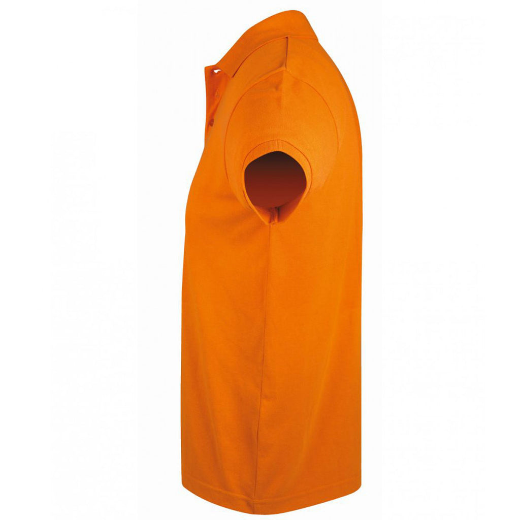 SOL'S Men's Orange Prime Poly/Cotton Pique Polo Shirt
