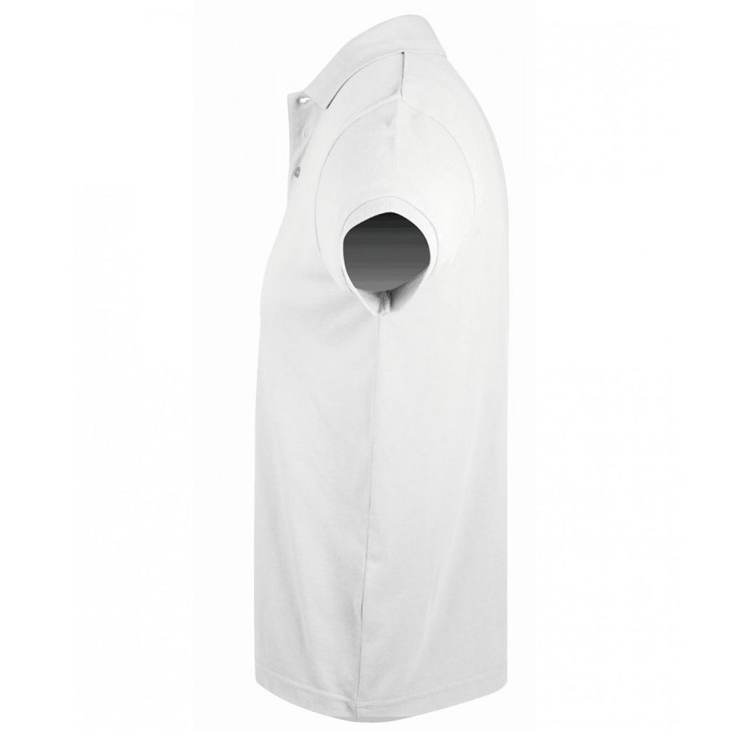 SOL'S Men's White Prime Poly/Cotton Pique Polo Shirt