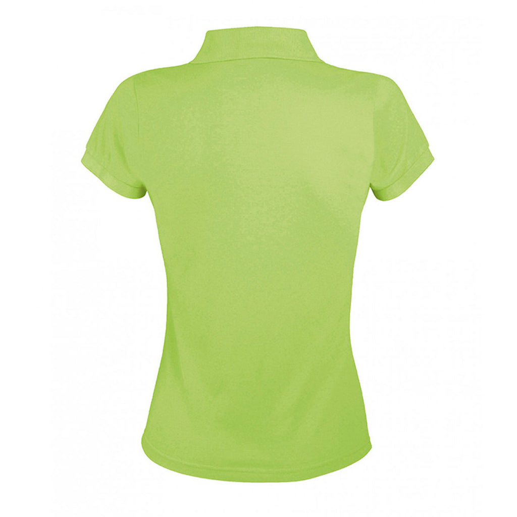 SOL'S Women's Apple Green Prime Poly/Cotton Pique Polo Shirt