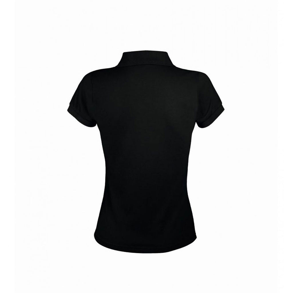 SOL'S Women's Black Prime Poly/Cotton Pique Polo Shirt