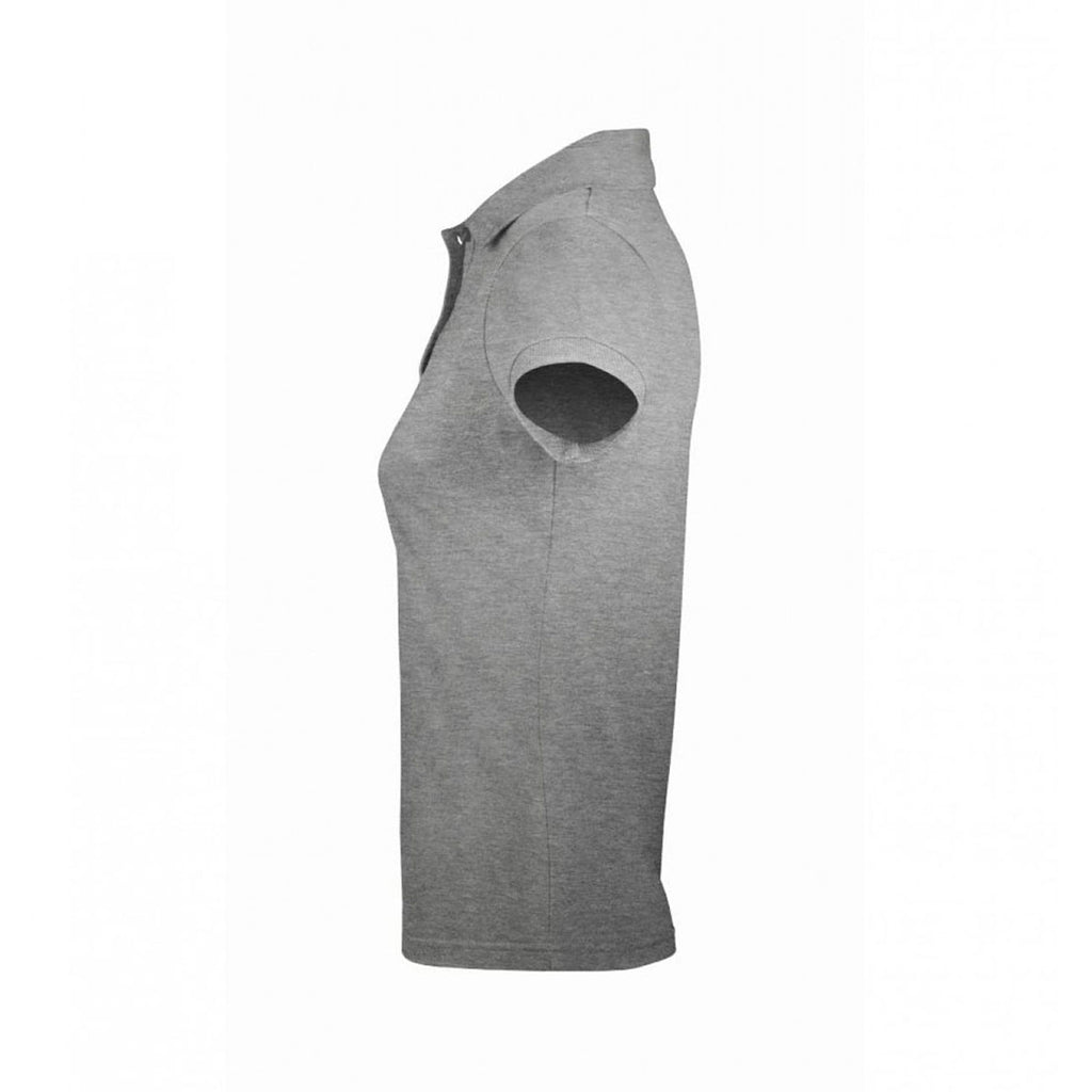 SOL'S Women's Grey Marl Prime Poly/Cotton Pique Polo Shirt