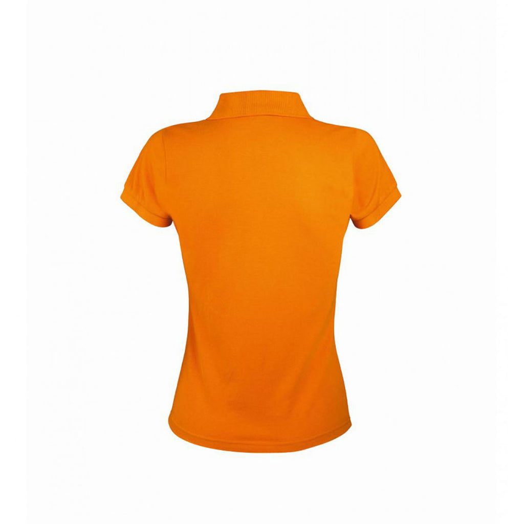 SOL'S Women's Orange Prime Poly/Cotton Pique Polo Shirt