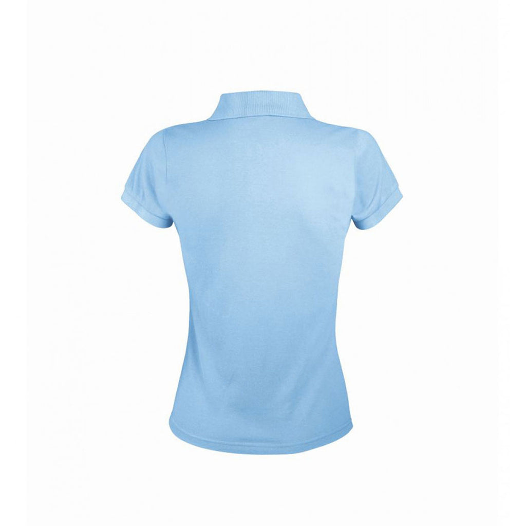 SOL'S Women's Sky Blue Prime Poly/Cotton Pique Polo Shirt