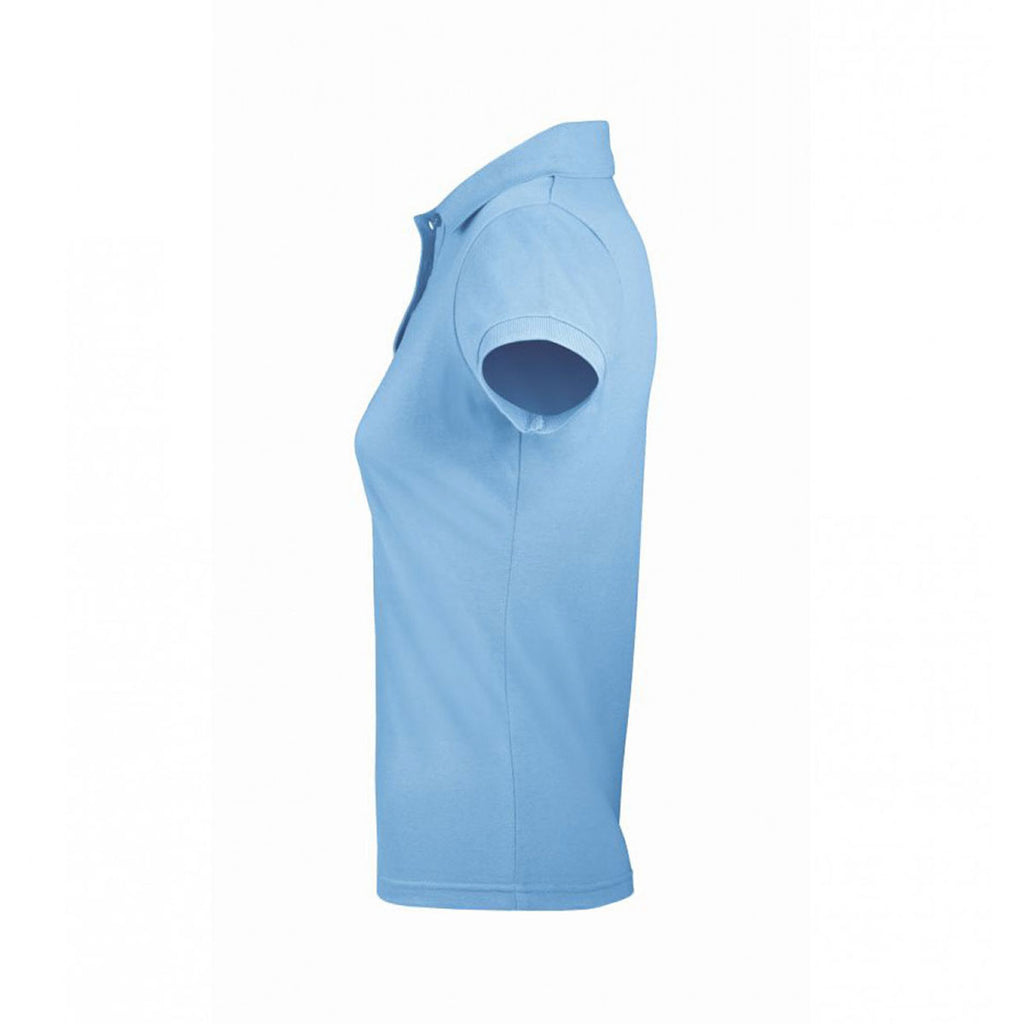 SOL'S Women's Sky Blue Prime Poly/Cotton Pique Polo Shirt