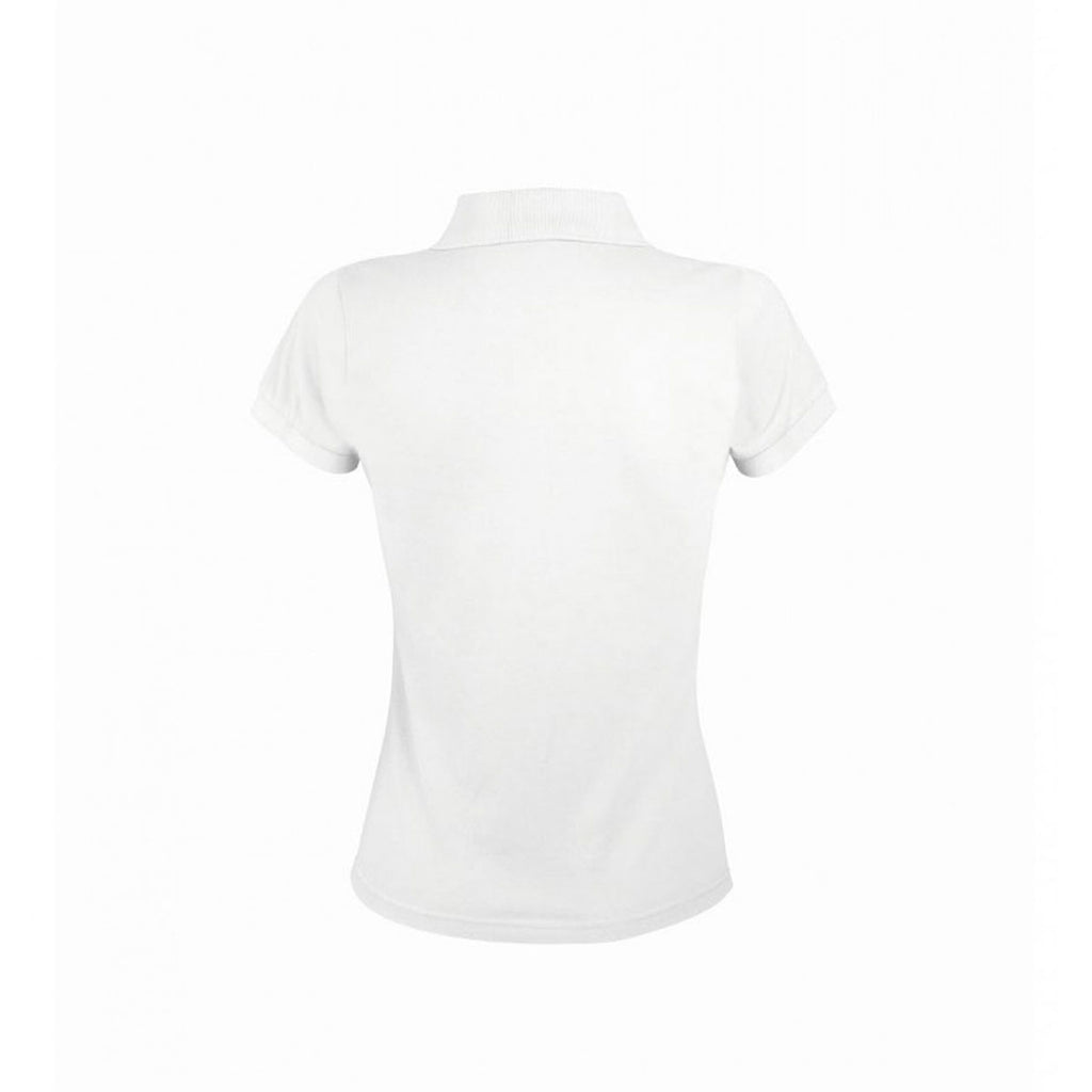 SOL'S Women's White Prime Poly/Cotton Pique Polo Shirt