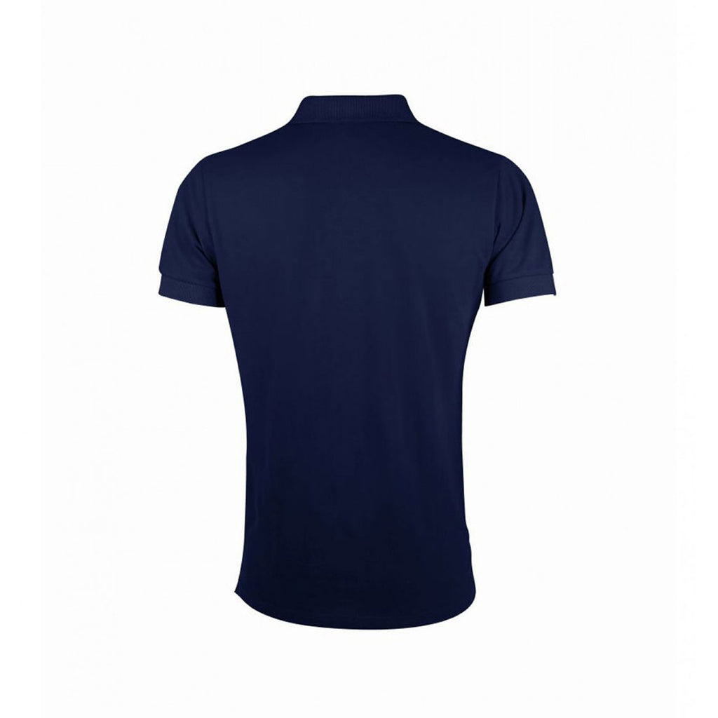 SOL'S Men's French Navy Portland Cotton Pique Polo Shirt