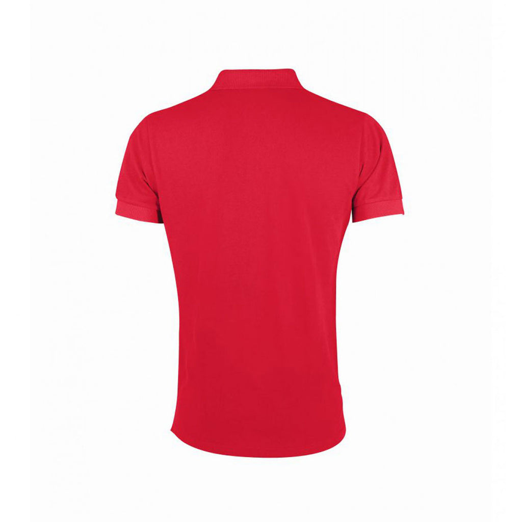 SOL'S Men's Red Portland Cotton Pique Polo Shirt