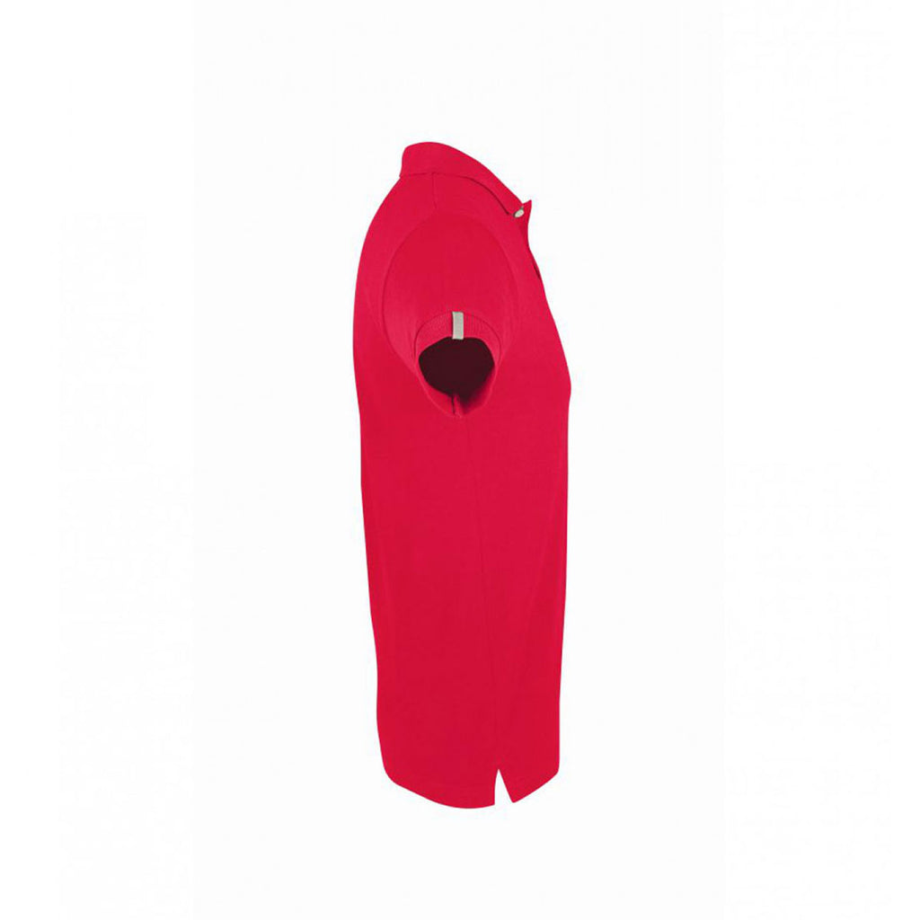 SOL'S Men's Red Portland Cotton Pique Polo Shirt