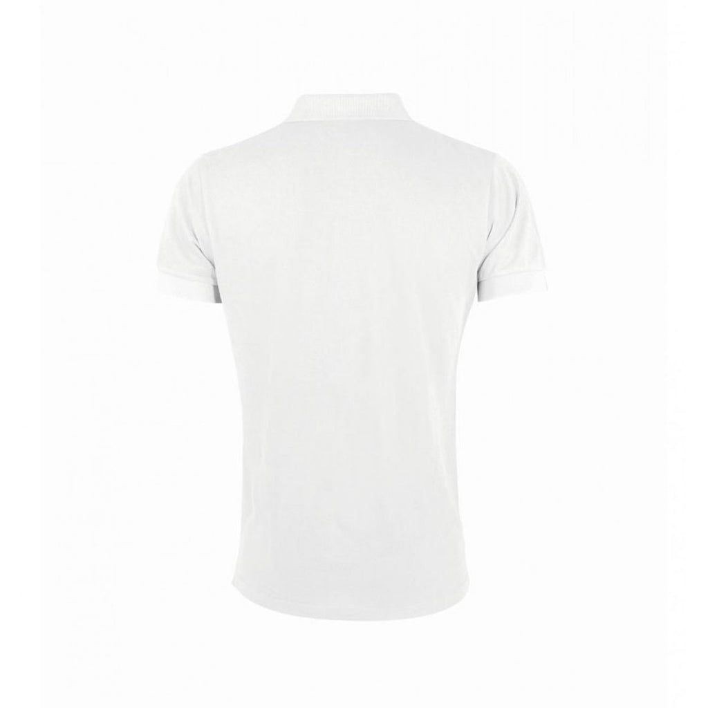 SOL'S Men's White Portland Cotton Pique Polo Shirt