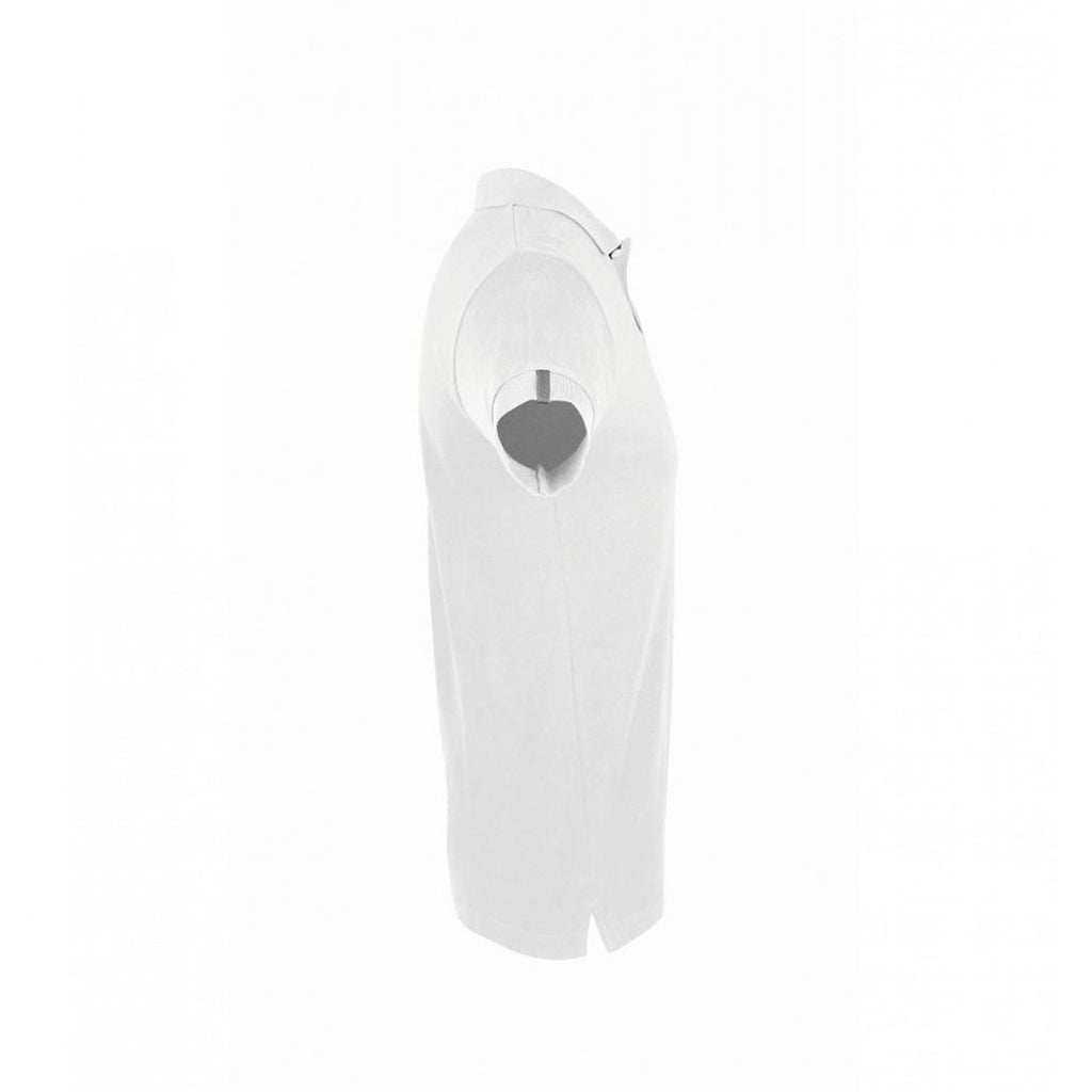 SOL'S Men's White Portland Cotton Pique Polo Shirt