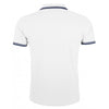 SOL'S Men's White/Navy Pasadena Tipped Cotton Pique Polo Shirt