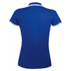 SOL'S Women's Royal/White Pasadena Tipped Cotton Pique Polo Shirt